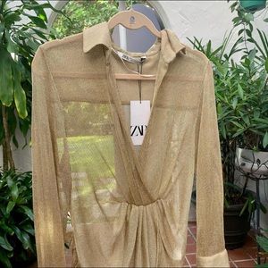 Zara gold chain shirt New with tags